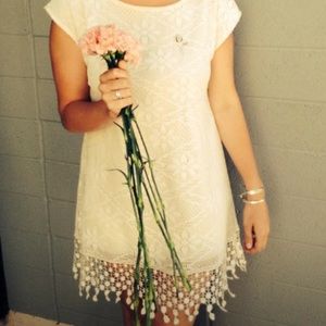 Cream Bohemian mini dress